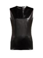 Matchesfashion.com Givenchy - Coated Satin Sleeveless Top - Womens - Black