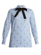 Gucci Bunny Fil Coup Striped-cotton Shirt
