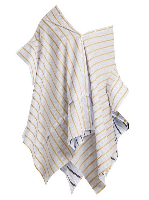 Matchesfashion.com Palmer//harding - Off The Shoulder Striped Cotton Shirt - Womens - Yellow Stripe