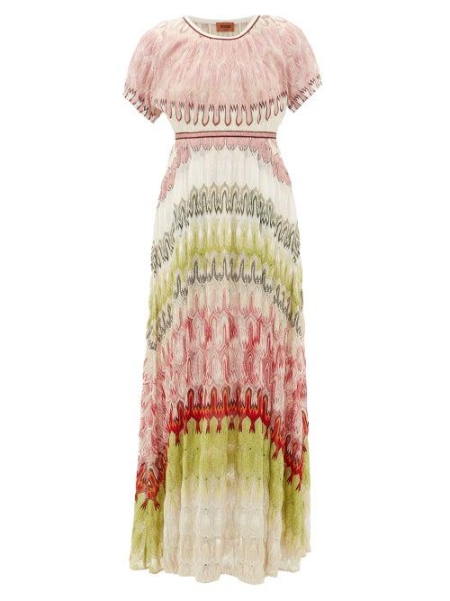 Matchesfashion.com Missoni - Metallic-knit Maxi Dress - Womens - Green Multi