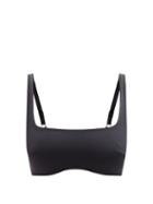 Form And Fold - The Crop Square-neck Underwired D-g Bikini Top - Womens - Black