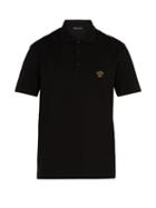 Matchesfashion.com Versace - Medusa Embroidered Polo Shirt - Mens - Black