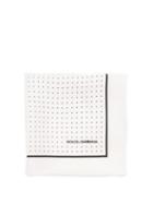 Matchesfashion.com Dolce & Gabbana - Polka Dot Print Silk Pocket Square - Mens - White