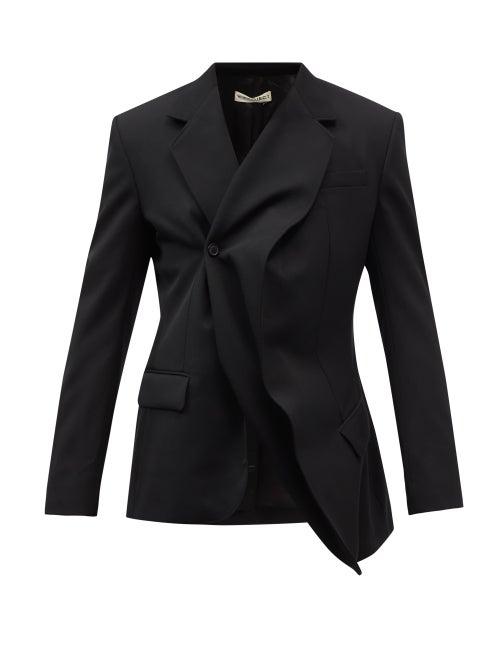 Y/project - Asymmetric Virgin Wool-twill Blazer - Mens - Black