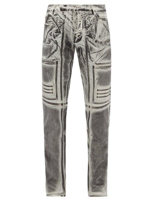 Matchesfashion.com Rick Owens Drkshdw - Nagakin Printed Stretch Cotton-blend Jeans - Mens - Black White