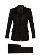 Matchesfashion.com Dolce & Gabbana - Floral Brocade And Satin Three Piece Suit - Mens - Black