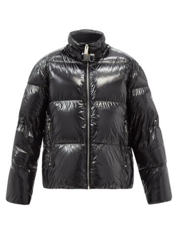 6 Moncler 1017 Alyx 9sm - Mohaganus Lacquered Quilted Down Coat - Mens - Black