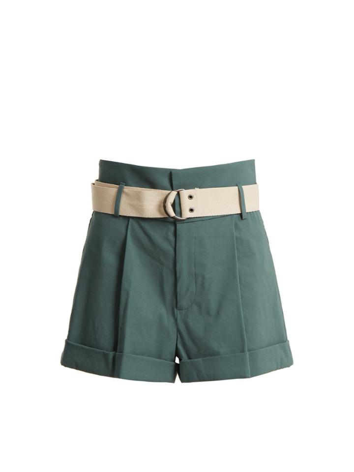 Sea High-rise Belted Turn-up Cuff Shorts