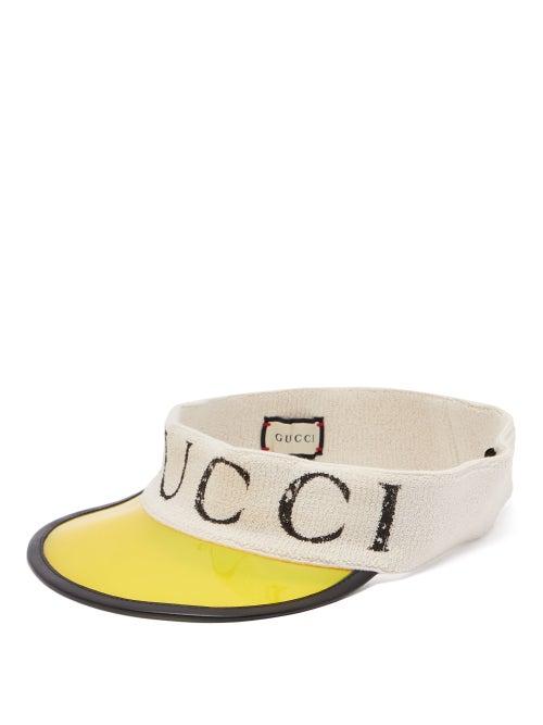 Matchesfashion.com Gucci - Logo Print Pvc Visor - Mens - Yellow Multi