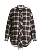 Balenciaga New Swing Checked Cotton-flannel Shirt