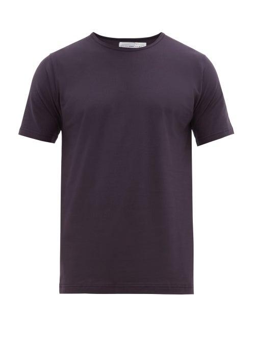 Matchesfashion.com Comme Des Garons Shirt - Crew Neck Cotton Jersey T Shirt - Mens - Navy