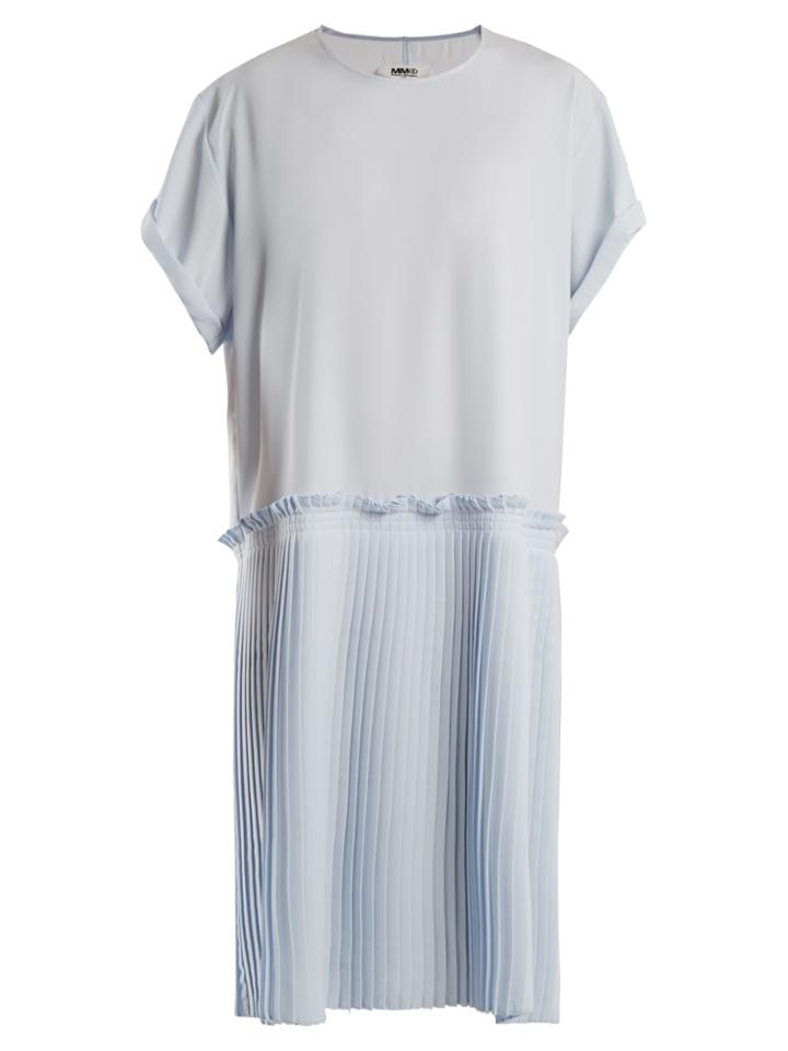 Mm6 Maison Margiela Knife-pleated Crepe-cady Dress