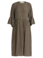 Matchesfashion.com The Great - The Sweetie Gingham Silk Dress - Womens - Khaki Cream