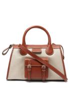 Chlo - Edith Leather-trim Canvas Handbag - Womens - Cream Brown