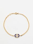 Viltier - Magnetic Reverso Diamond, Lapis & Gold Bracelet - Mens - Yellow Gold