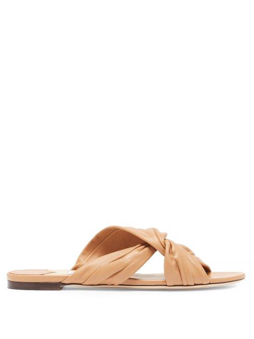 Matchesfashion.com Jimmy Choo - Lela Leather Slides - Womens - Tan