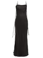Matchesfashion.com Art School - Silk Satin Maxi Slip Dress - Womens - Black