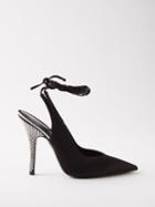 The Attico - Venus 105 Crystal-embellished Slingback Pumps - Womens - Black