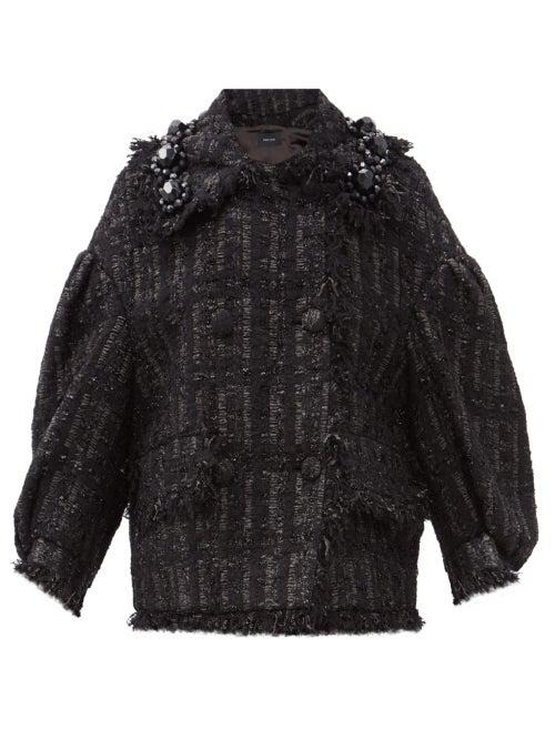 Matchesfashion.com Simone Rocha - Bead-embellished Tweed Jacket - Womens - Black