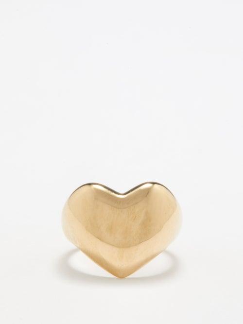Annika Inez - Large Heart 14kt Gold-fill Ring - Womens - Yellow Gold