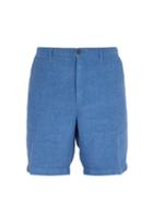 Matchesfashion.com 120% Lino - Slim Fit Linen Shorts - Mens - Dark Blue