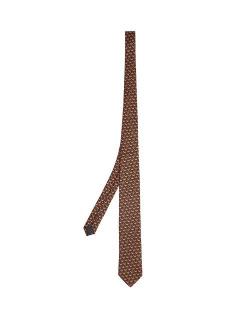 Matchesfashion.com Prada - Crab Print Silk Tie - Mens - Orange Multi