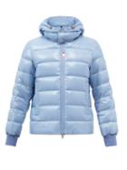 Moncler - Cuvellier Hooded Quilted Down Coat - Mens - Light Blue