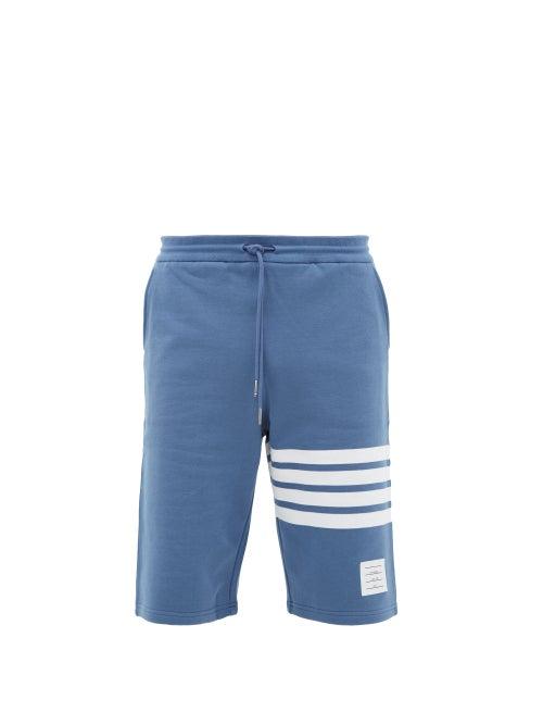 Matchesfashion.com Thom Browne - Four Bar Cotton Shorts - Mens - Dark Blue