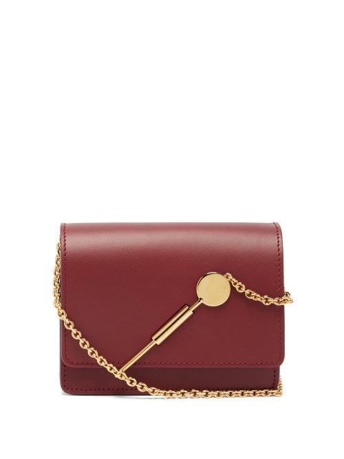 Matchesfashion.com Sophie Hulme - Micro Leather Cross Body Bag - Womens - Burgundy