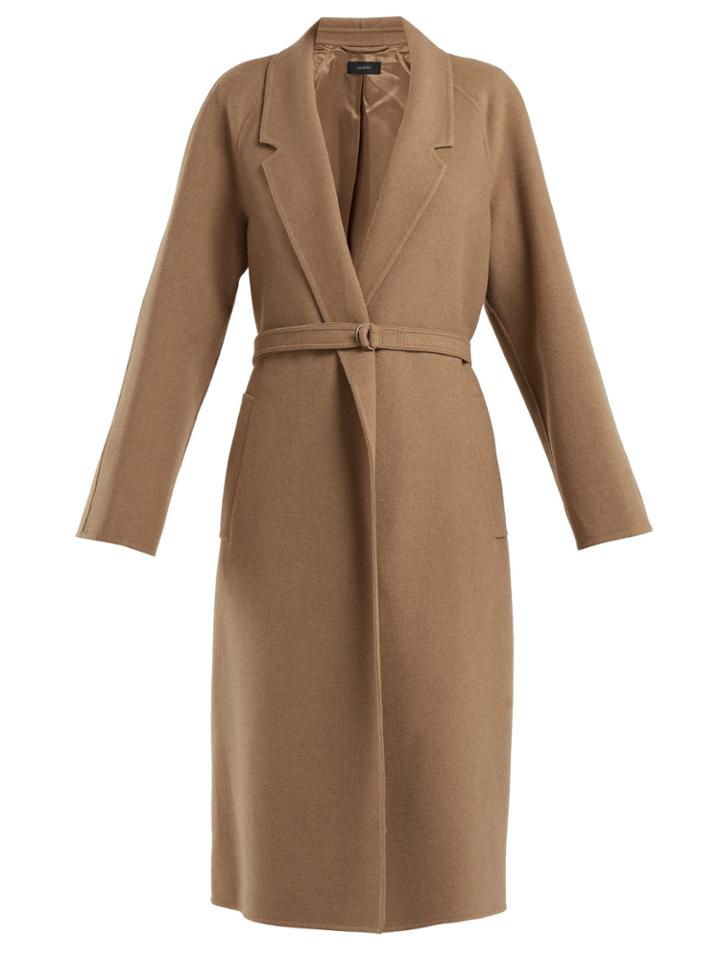 Joseph Solferino Belted Camel-hair Coat