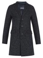 Herno Detachable-placket Single-breasted Tweed Coat