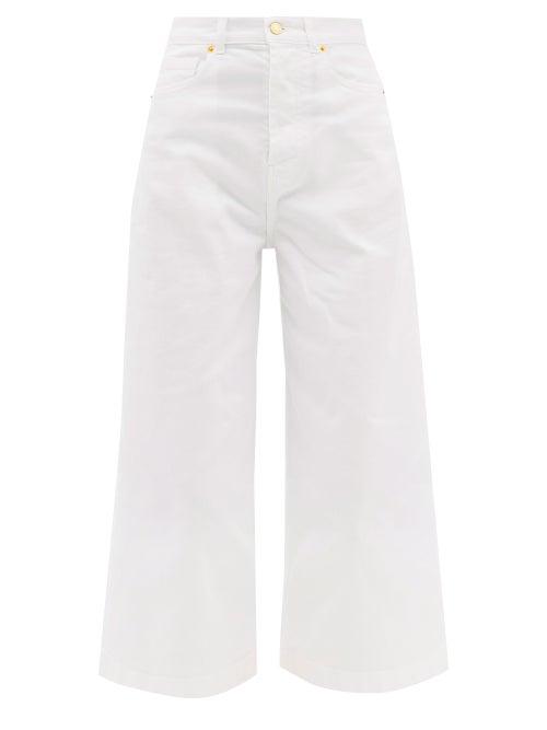 Alexandre Vauthier - Cropped Wide-leg Jeans - Womens - White