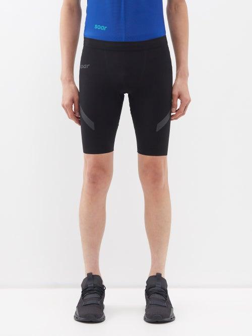 Soar - Laser-cut Stretch-jersey Running Shorts - Mens - Black
