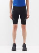 Soar - Laser-cut Stretch-jersey Running Shorts - Mens - Black