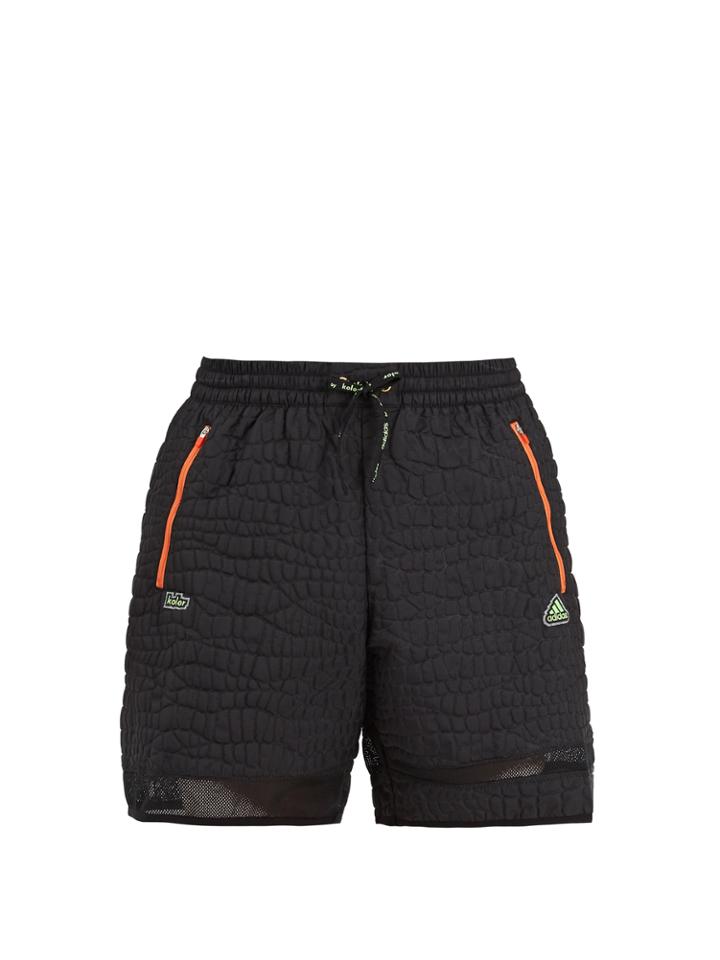 Adidas By Kolor Crocodile-embossed Nylon Performance Shorts