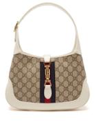 Gucci - Jackie 1961 Small Web-stripe Gg-supreme Canvas Bag - Womens - Beige White