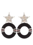 Matchesfashion.com Maryjane Claverol - Gamma Star-stud Crystal-embellished Hoop Earrings - Womens - Pink Multi