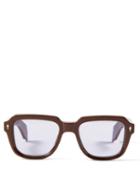 Jacques Marie Mage - Taos Square Acetate Sunglasses - Womens - Brown Purple