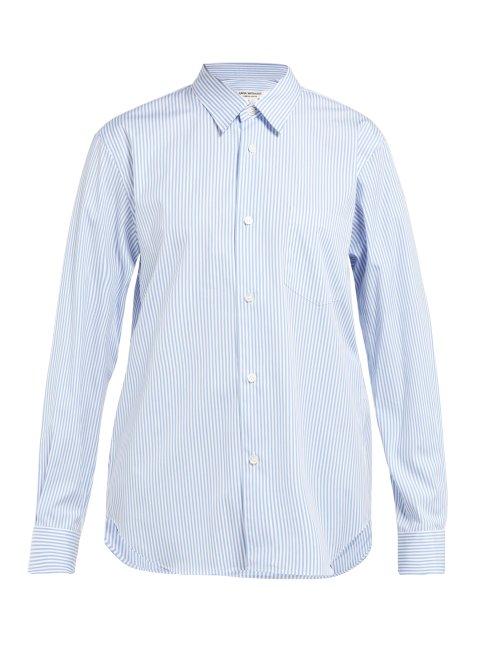 Matchesfashion.com Junya Watanabe - Striped Cotton Poplin Shirt - Womens - Blue Multi