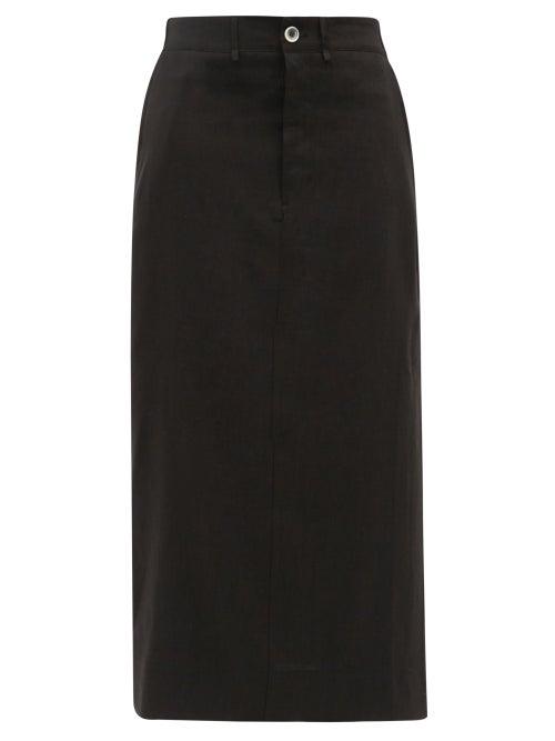Matchesfashion.com Jacquemus - Terraio High-rise Hemp-blend Canvas Maxi Skirt - Womens - Black