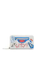 Matchesfashion.com Balenciaga - Classic City Mini Graffiti Print Leather Wallet - Womens - White Multi
