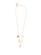 Matchesfashion.com Versace - Crystal-embellished Pendant-drop Necklace - Womens - Gold