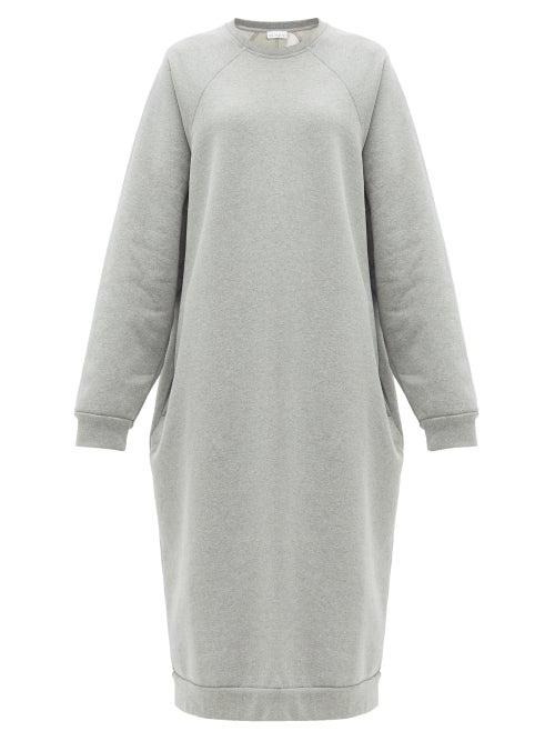 Matchesfashion.com Raey - Organic And Recycled-yarn Cotton-blend Maxi Dress - Womens - Grey