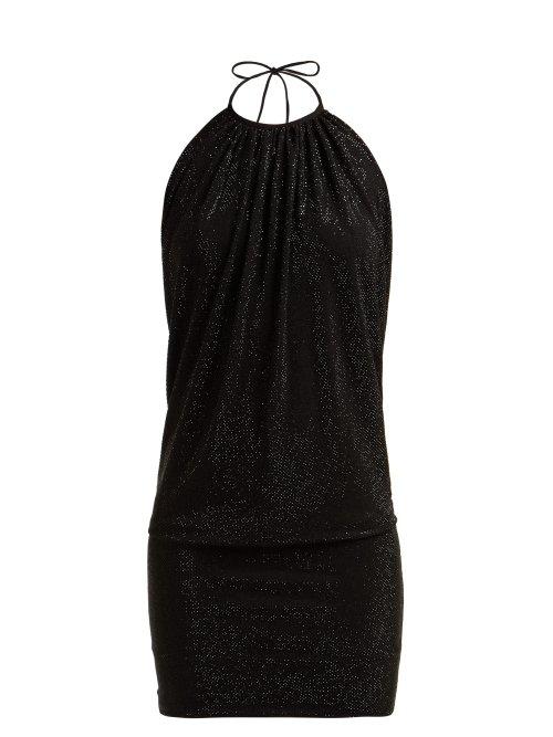 Matchesfashion.com Alexandre Vauthier - Halterneck Crystal Embellished Mini Dress - Womens - Black