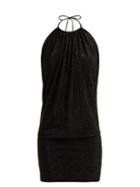 Matchesfashion.com Alexandre Vauthier - Halterneck Crystal Embellished Mini Dress - Womens - Black