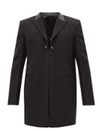 Mens Rtw Givenchy - Studded Wool Overcoat - Mens - Black