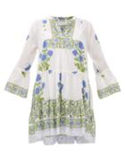 Matchesfashion.com Juliet Dunn - Tiered Floral-print Cotton Dress - Womens - Green White