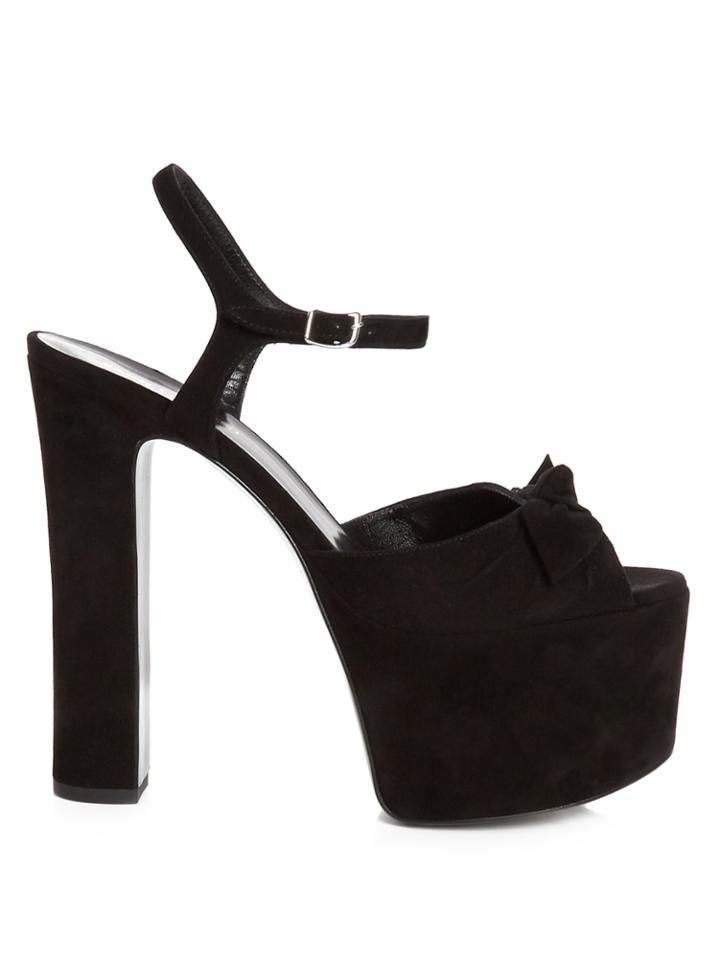 Saint Laurent Betty Suede Platform Sandals