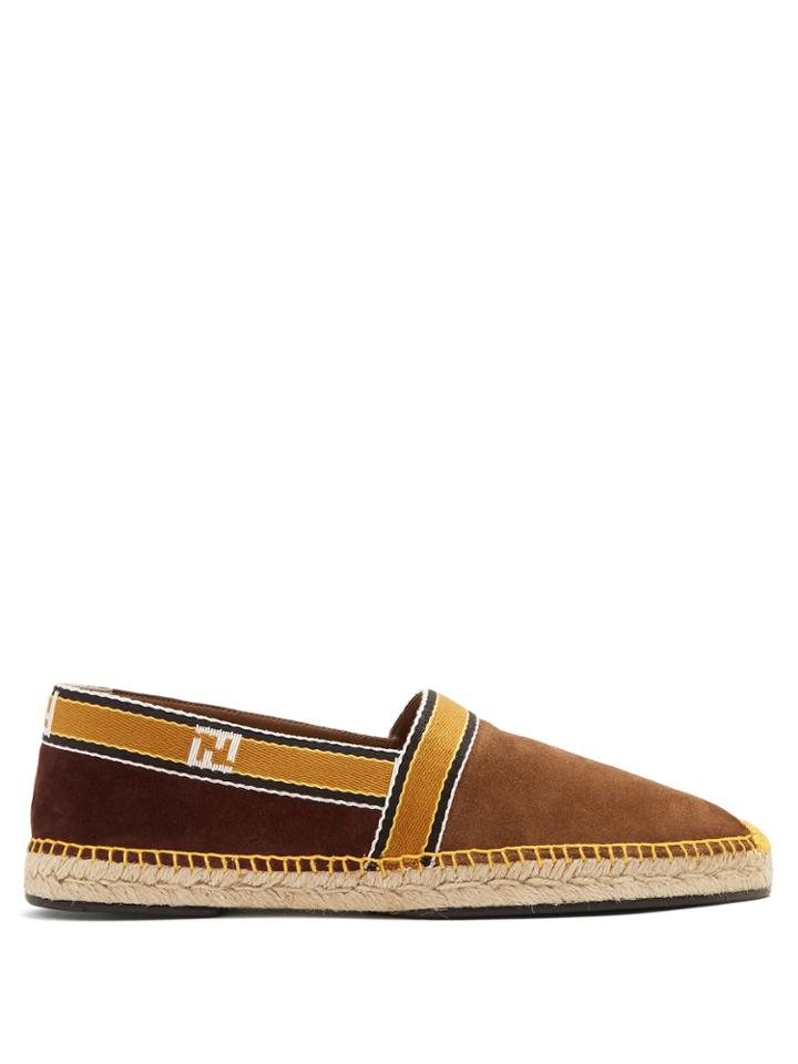 Fendi Contrast-trim Suede Espadrilles