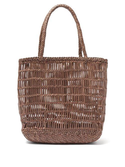 Matchesfashion.com Dragon Diffusion - Dora Woven Leather Tote Bag - Womens - Grey